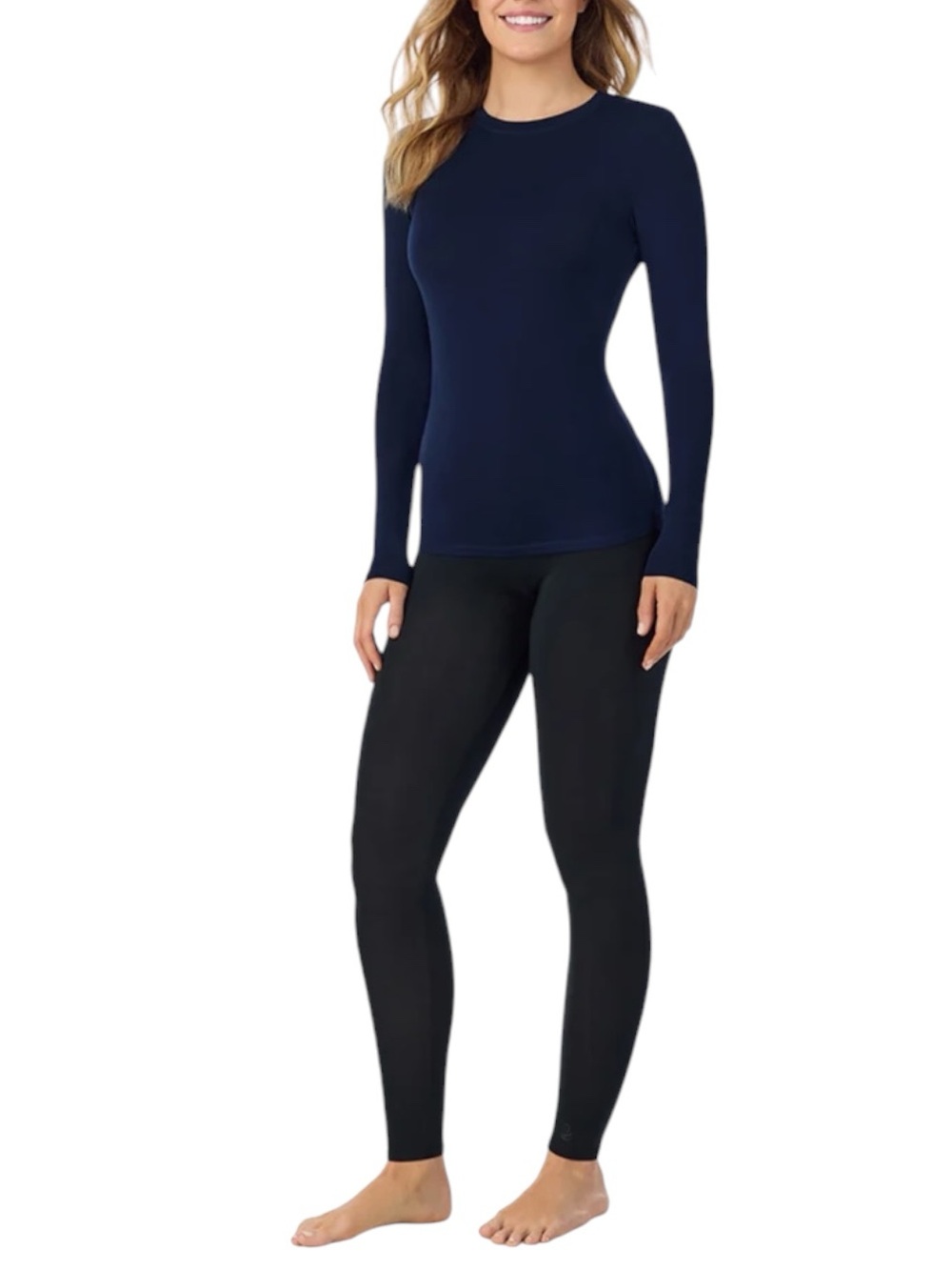 CUDDL DUDS L/S Top & Bottoms in Navy Blue Size XS — NWOT — Washed not worn
